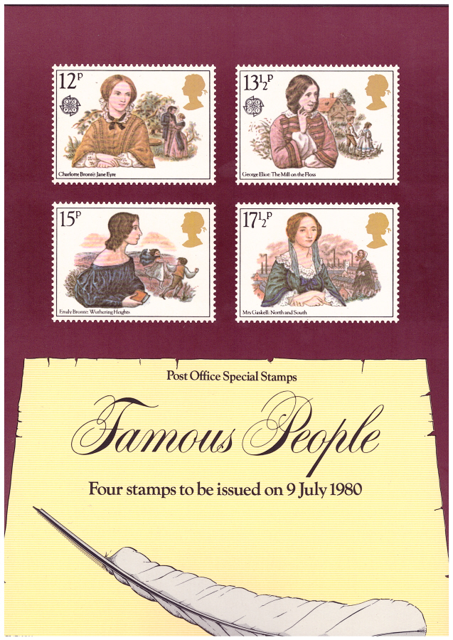 (image for) 1980 Famous Authoresses Post Office A4 poster. PL(P) 2783.